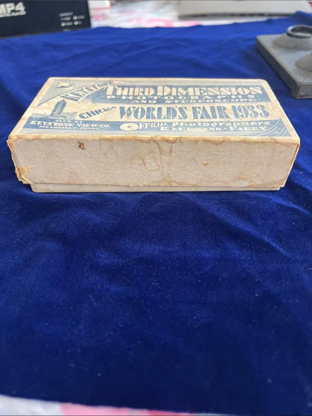 1933 Chicago World Fair, Stereo THIRD DIMENSION STEREOSCOPE- Black, Original Box
